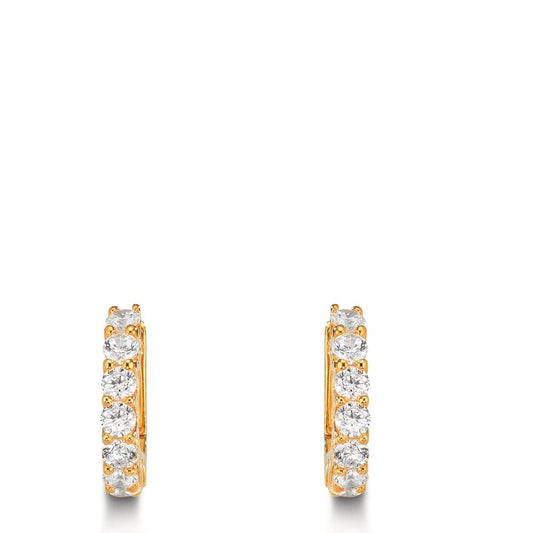 Orecchini circolari Argento Zirconia 16 pietra giallo dorato