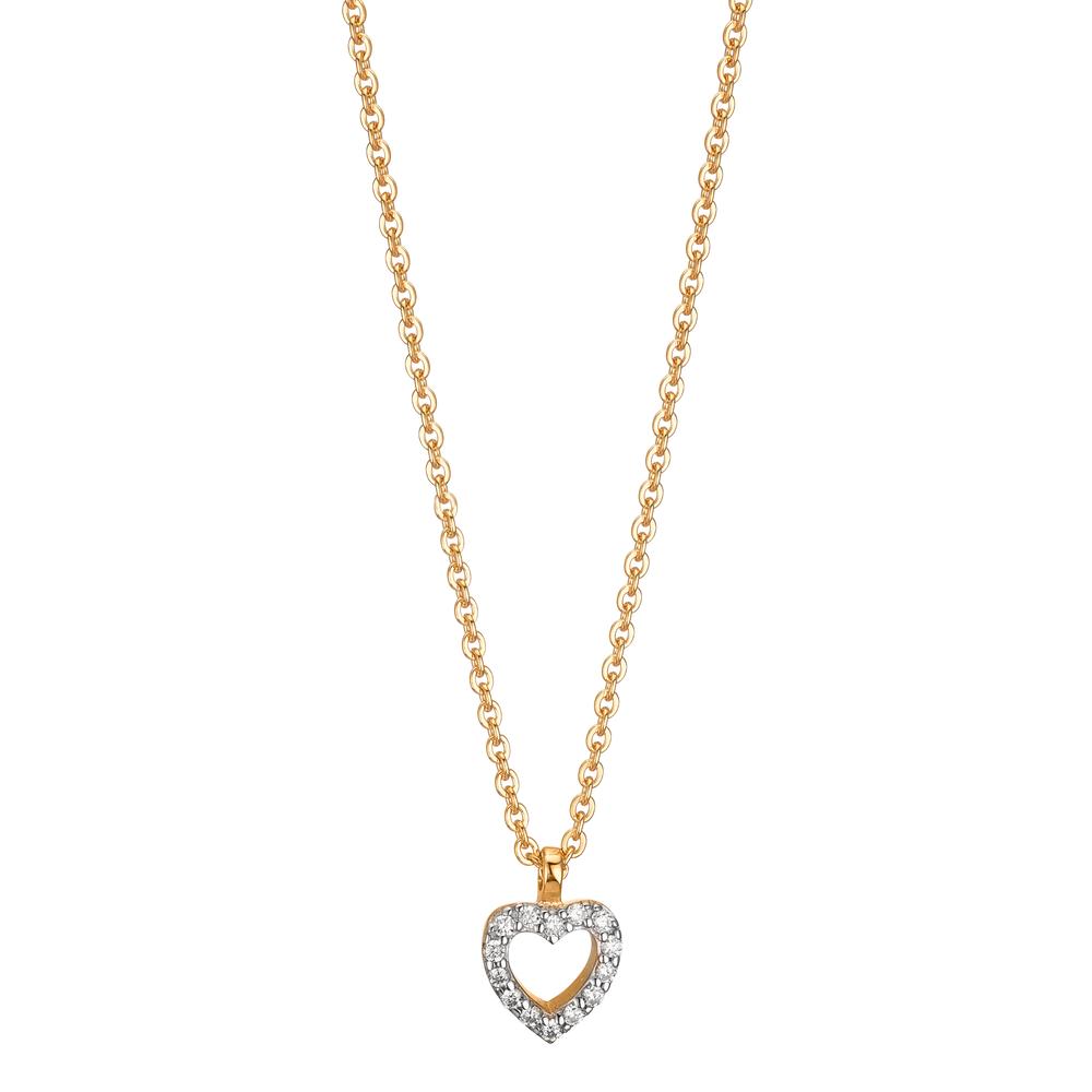 Collana Oro giallo 375/9K Zirconia Cuore 38-42 cm