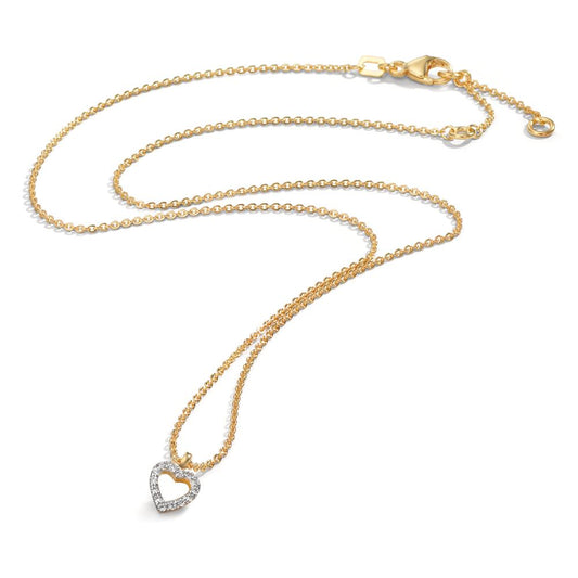 Collana Oro giallo 375/9K Zirconia Cuore 38-42 cm