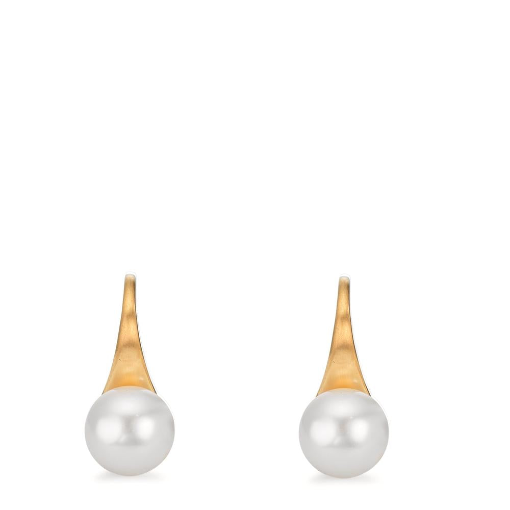 Orecchini Oro giallo 375/9K Perla coltivata d'acqua dolce, 2 Perla, 8 mm