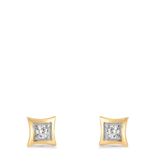 Orecchini a bottone Oro giallo 375/9K Zirconia 2 pietra