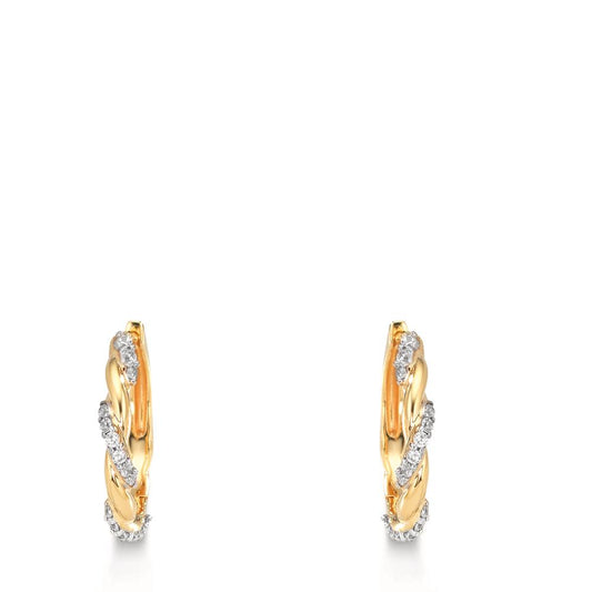 Orecchini circolari Oro giallo 375/9K Zirconia 30 pietra