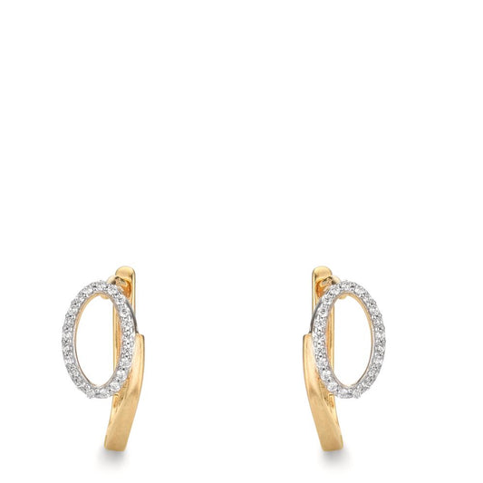 Orecchini circolari Oro giallo 375/9K Zirconia