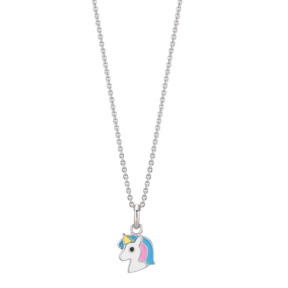 Catena con ciondolo Argento rodiato Unicorno 36-38 cm