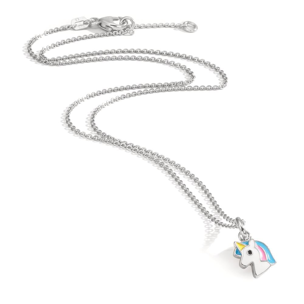 Catena con ciondolo Argento rodiato Unicorno 36-38 cm