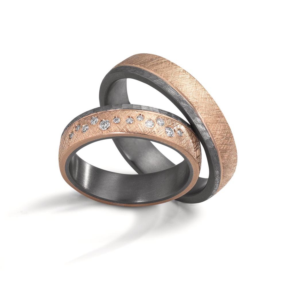 Anello del partner 999 Tantalio, Oro rosa 585/14 kt