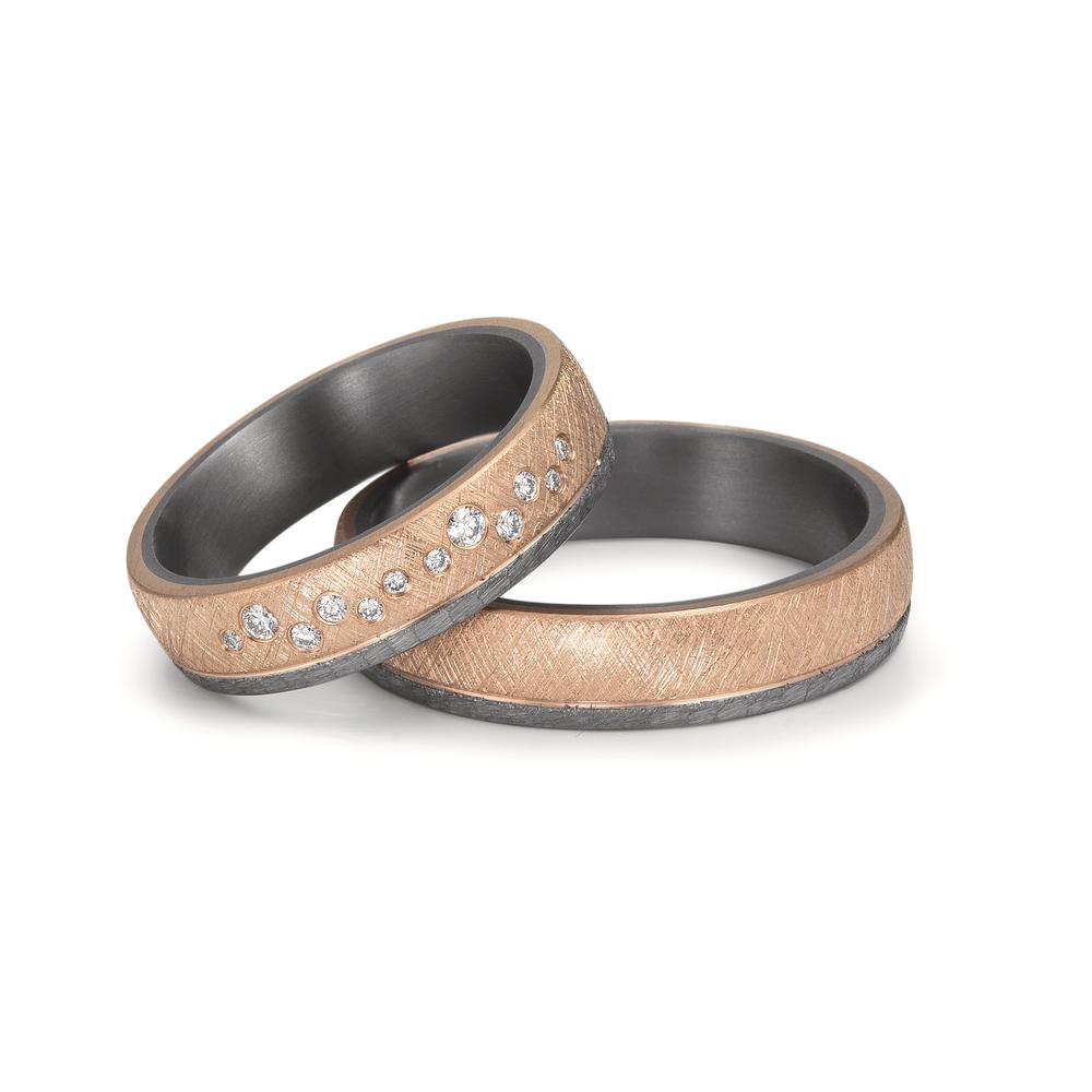 Anello del partner 999 Tantalio, Oro rosa 585/14 kt