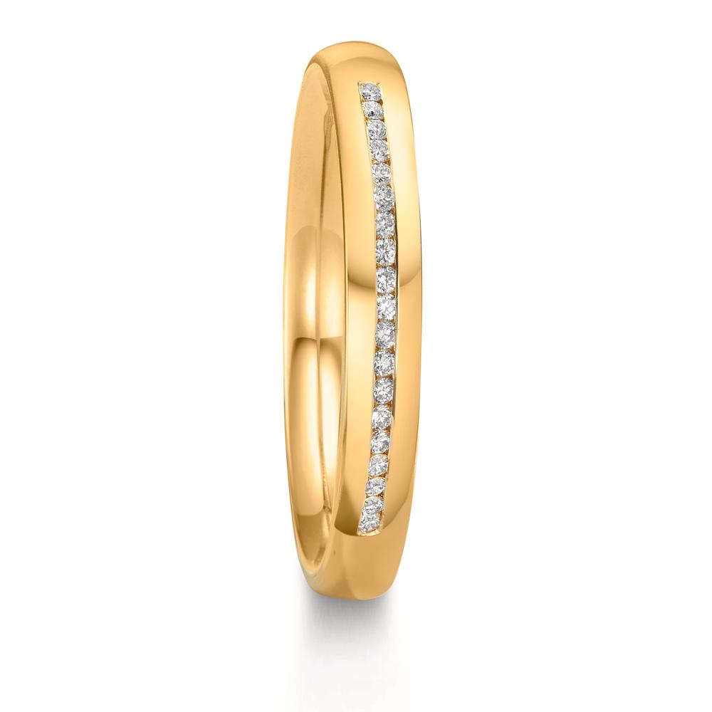 Anello del partner Oro giallo 750/18 carati Diamante 0.095 ct, w-si