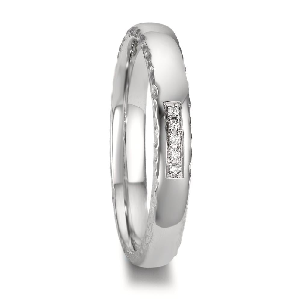Anello del partner Platino 950 Diamante 0.02 ct, 5 pietra, w-si