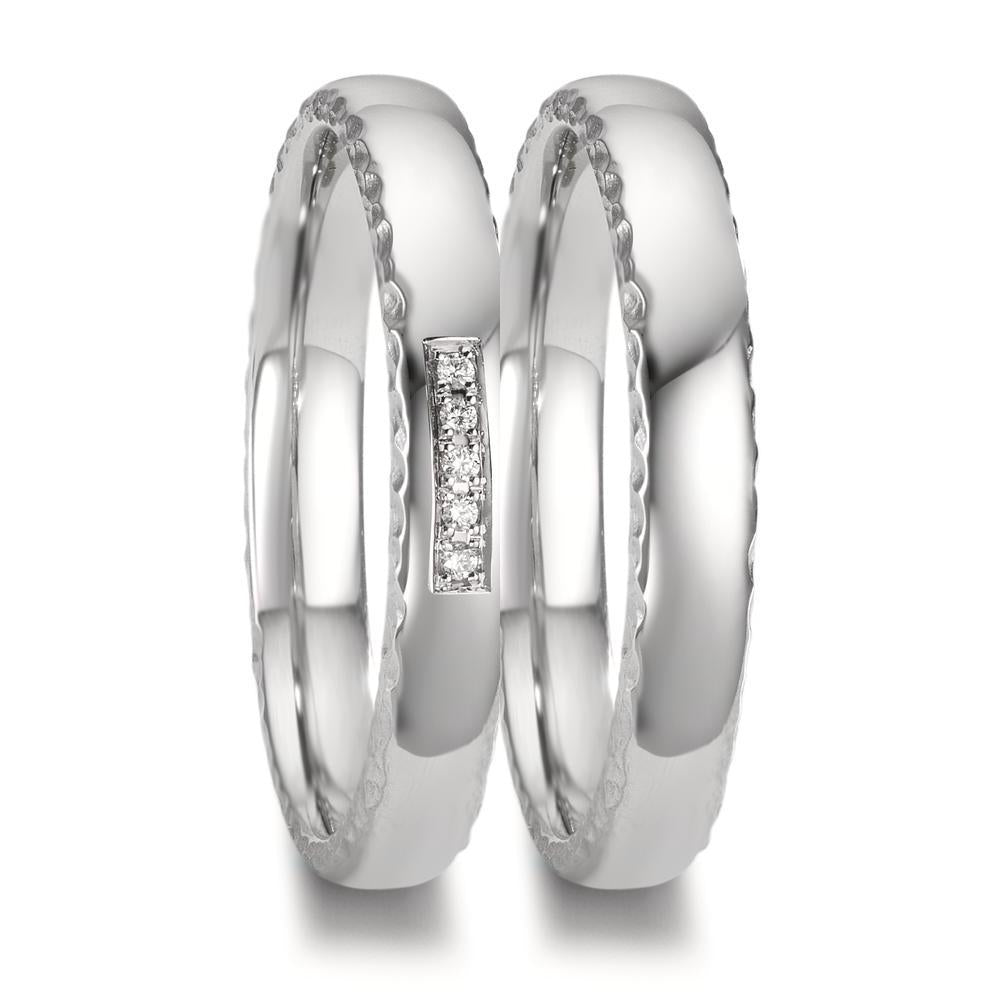 Anello del partner Platino 950 Diamante 0.02 ct, 5 pietra, w-si