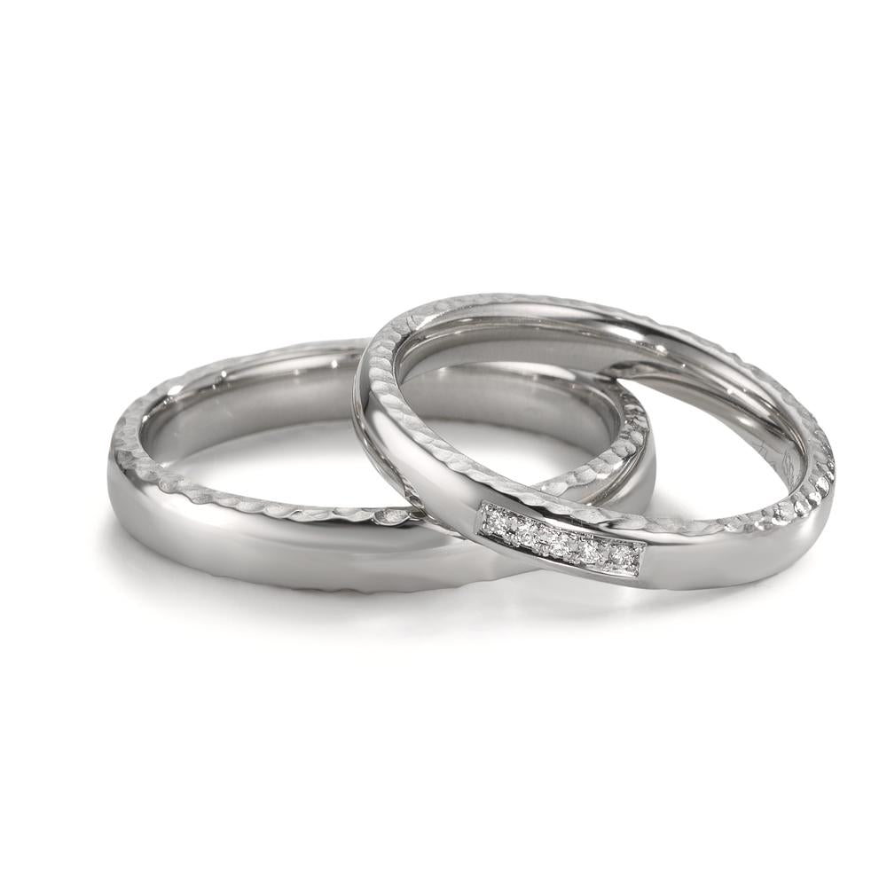Anello del partner Platino 950 Diamante 0.02 ct, 5 pietra, w-si