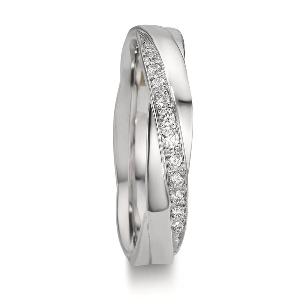 Anello del partner Oro bianco 750/18 carati Diamante 0.097 ct, 11 pietra, w-si