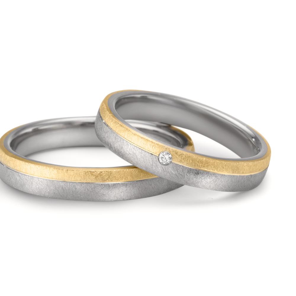 Anello del partner Acciaio inossidabile, Oro giallo 375/9K