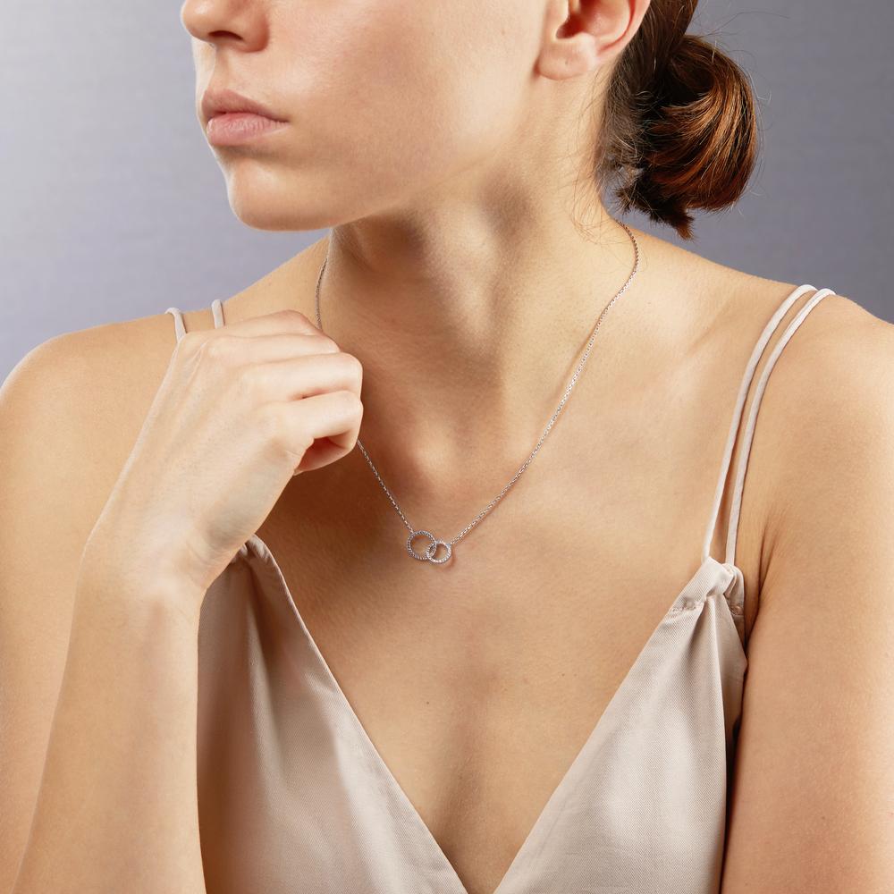 Collana Argento Zirconia rodiato 40-42 cm