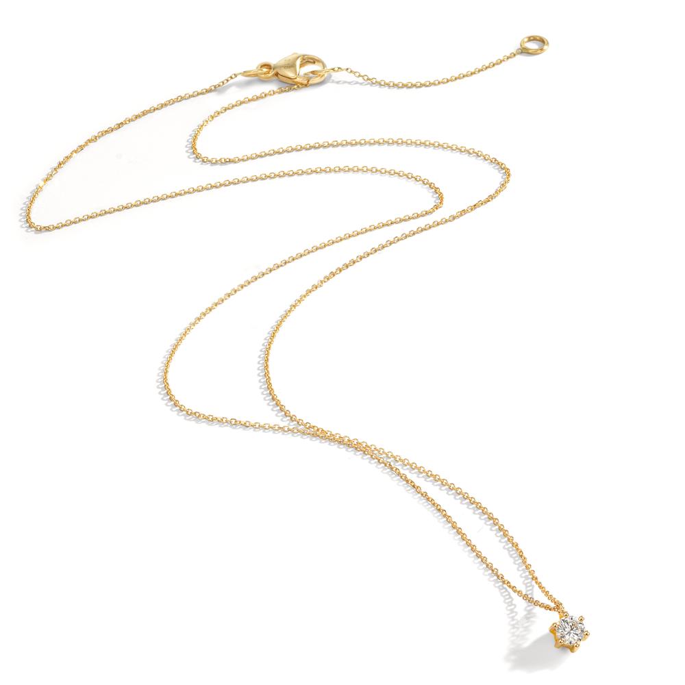 Collana Oro giallo 750/18 carati Diamante 0.15 ct, w-si 42-45 cm