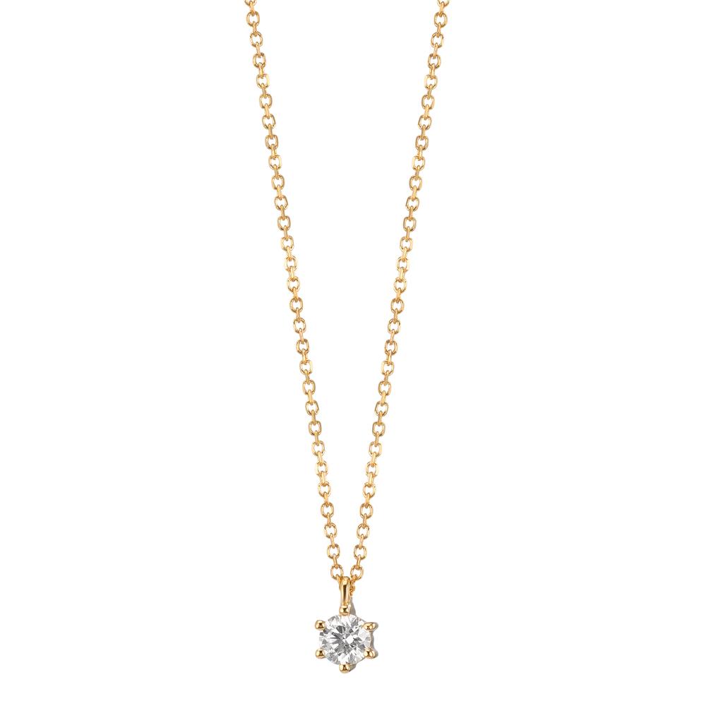 Collana Oro giallo 750/18 carati Diamante 0.10 ct, w-si 42-45 cm