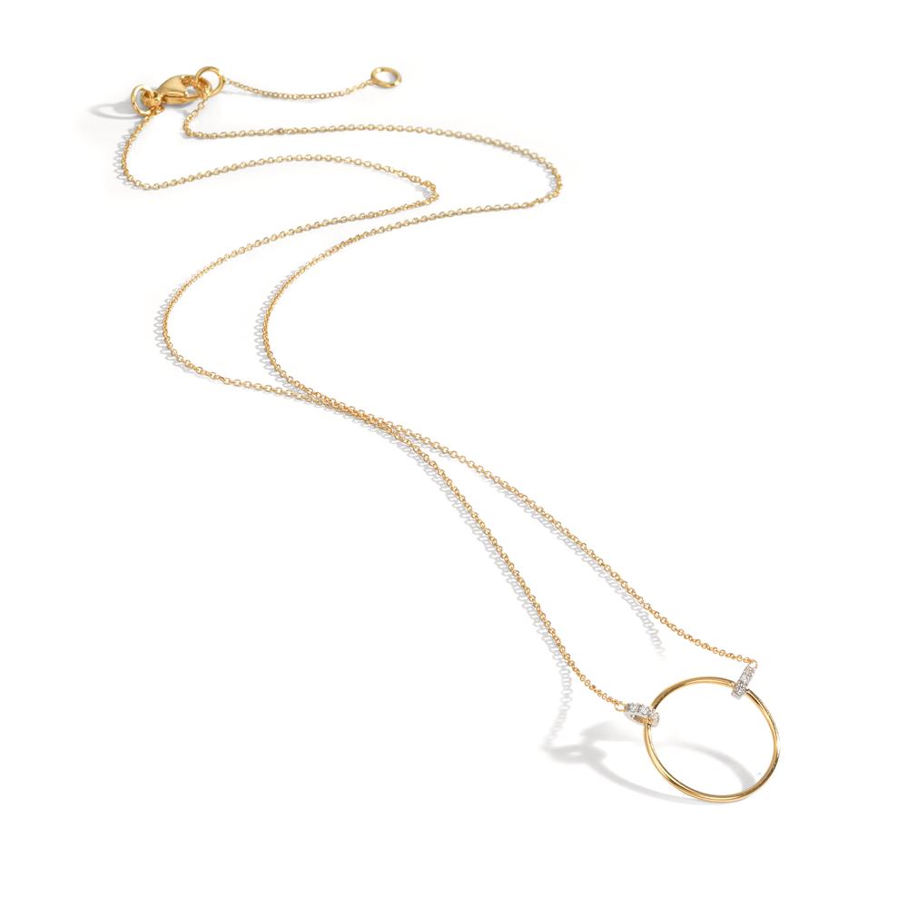 Collana Oro giallo 375/9K, Oro bianco 375/9K Zirconia 6 pietra 42-45 cm Ø14 mm
