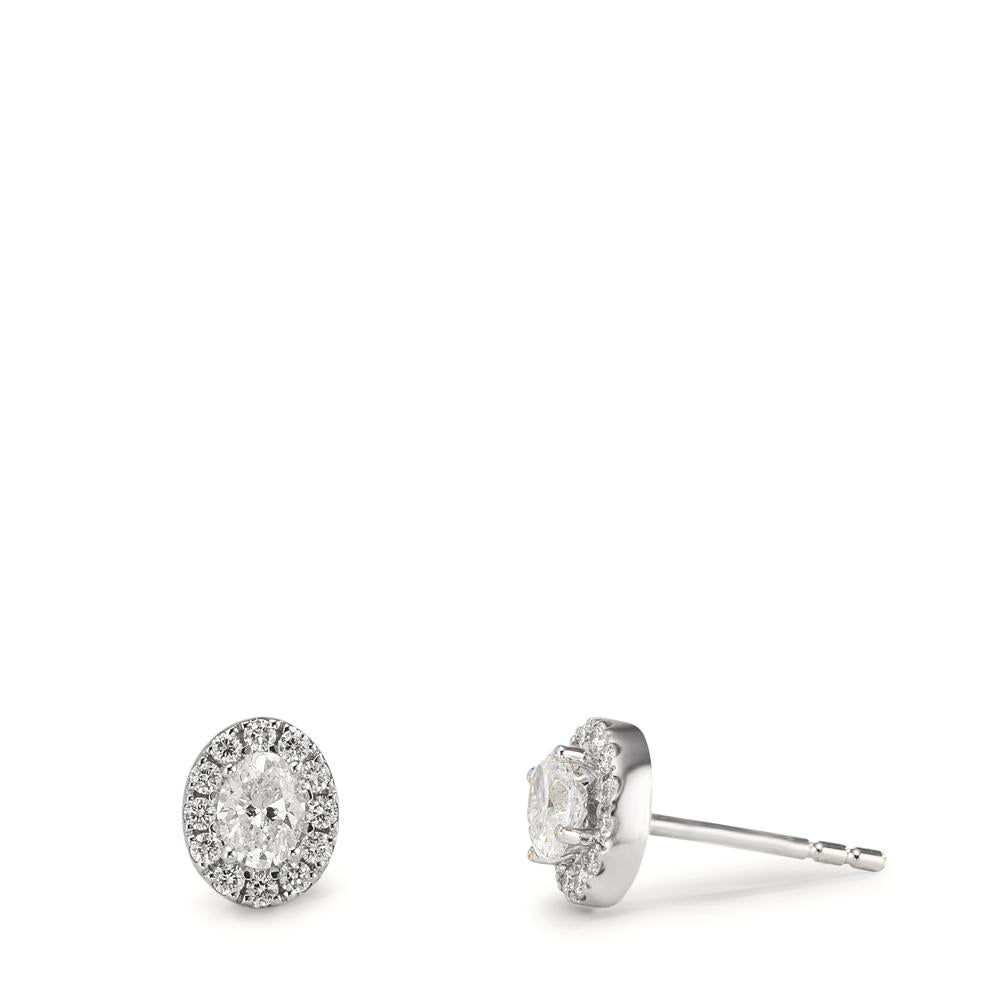 Orecchini a bottone Oro bianco 750/18 carati Diamante 0.58 ct, w-si
