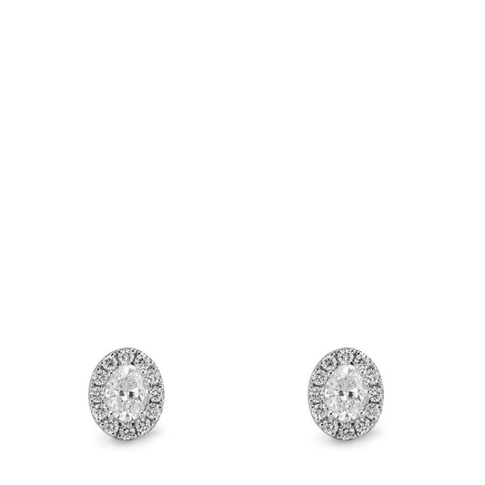 Orecchini a bottone Oro bianco 750/18 carati Diamante 0.58 ct, w-si