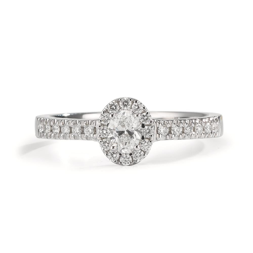 Anello Oro bianco 750/18 carati Diamante 0.37 ct, w-si