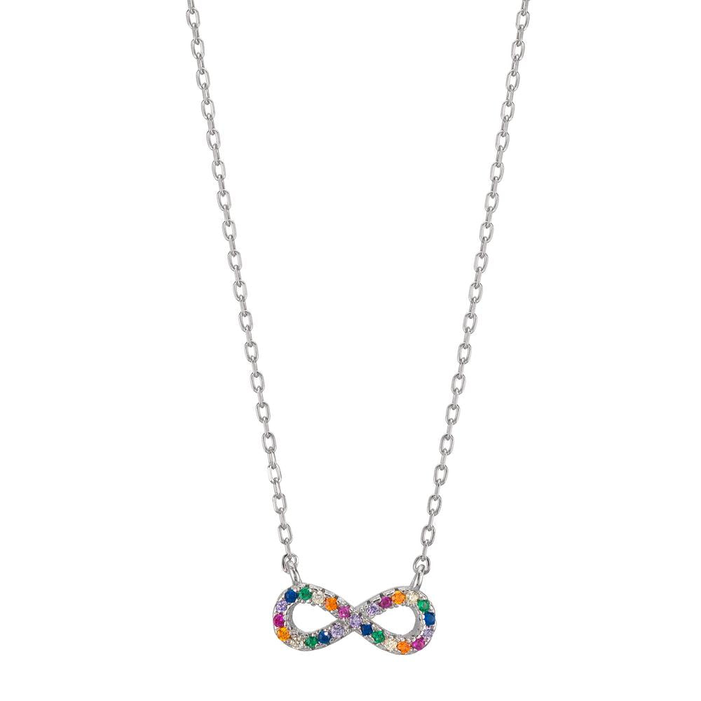 Collana Argento Zirconia colorato rodiato Infinito 42-45 cm