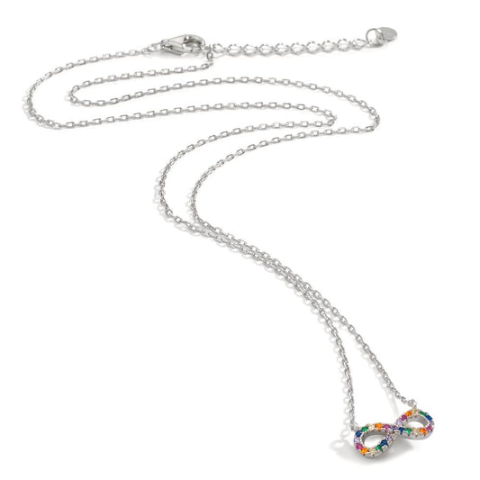 Collana Argento Zirconia colorato rodiato Infinito 42-45 cm