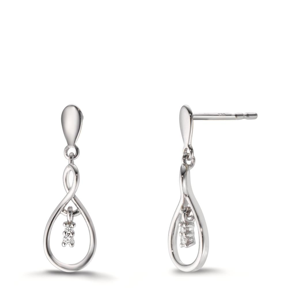 Orecchini Oro bianco 750/18 carati Diamante ct, pietra, w