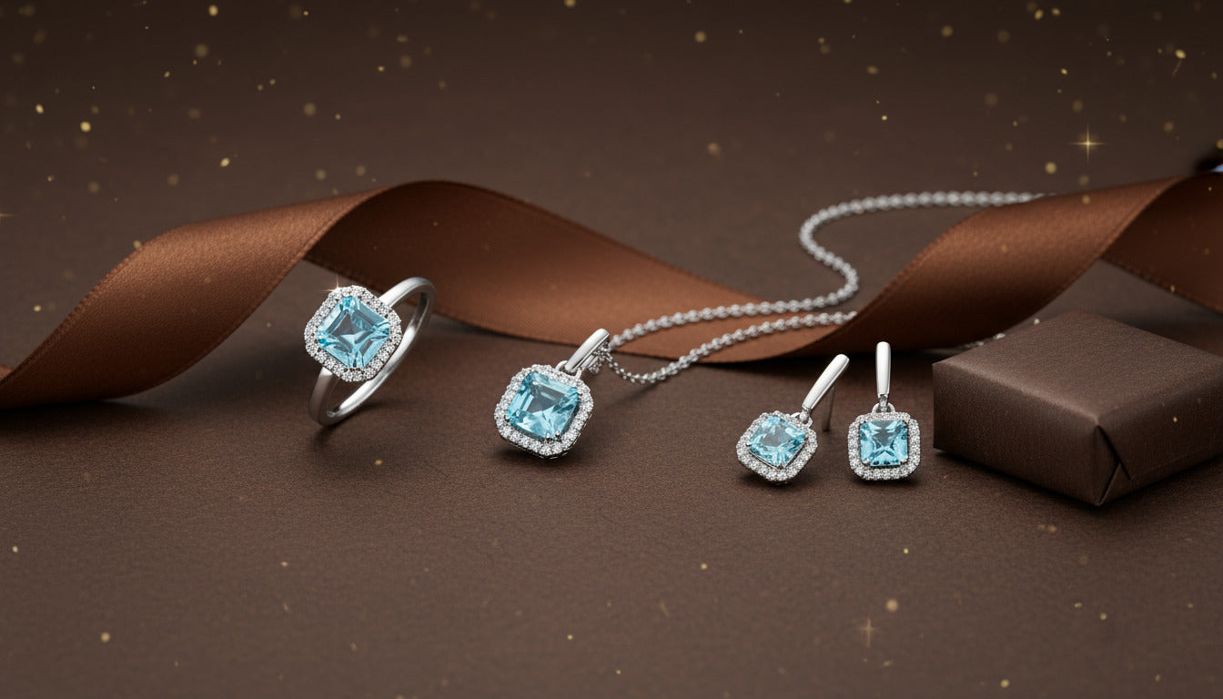 Topas-Highlights in Blau