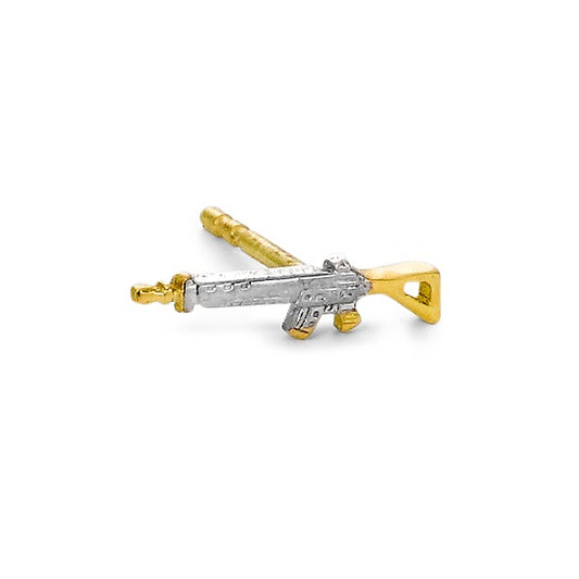 Orecchini a bottone 1 pz Oro giallo 750/18 carati Fucile d'assalto
