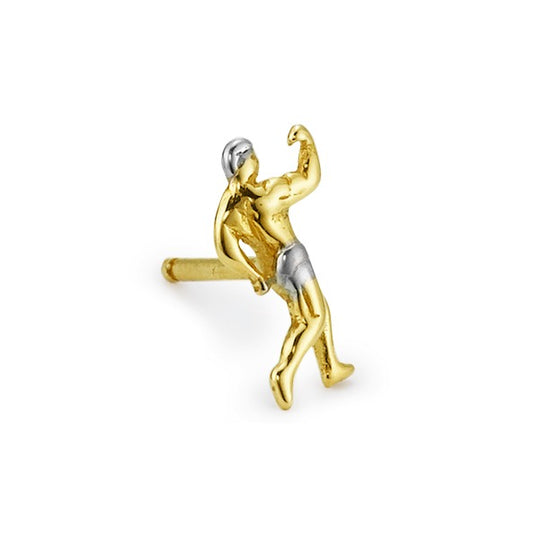 Orecchini a bottone 1 pz Oro giallo 750/18 carati Body building, sport di forza