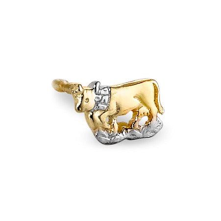Orecchini a bottone 1 pz Oro giallo 750/18 carati Mucca
