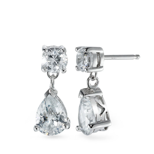 Orecchini Argento Zirconia 4 pietra rodiato