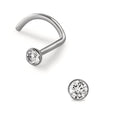 Borchia al naso Titanio Cristallo bianco Ø2.5 mm