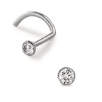 Borchia al naso Titanio Cristallo bianco Ø2.5 mm