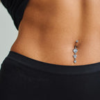 Piercing all'ombelico Acciaio inossidabile Cristallo bianco Cuore