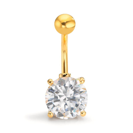 Piercing all'ombelico Acciaio inossidabile Cristallo bianco Ø10 mm