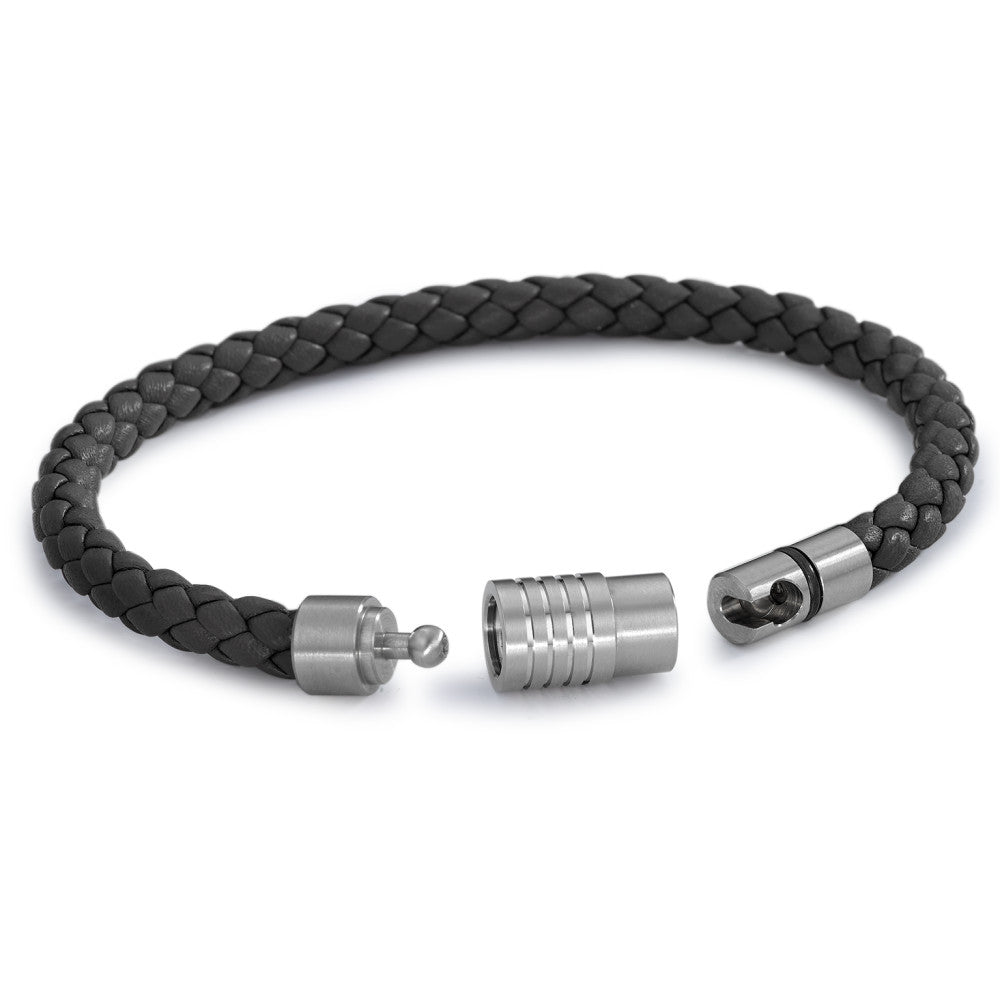 Bracciale Acciaio inossidabile, Pelle 20 cm Ø6.5 mm