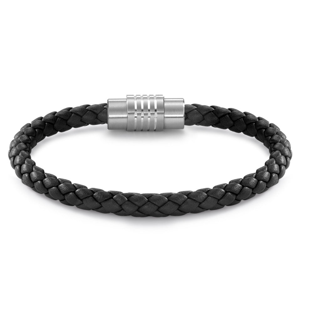 Bracciale Acciaio inossidabile, Pelle 23 cm Ø6.5 mm