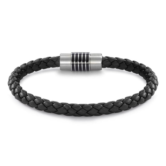 Bracciale Acciaio inossidabile, Pelle, Ceramica 23 cm Ø6.5 mm