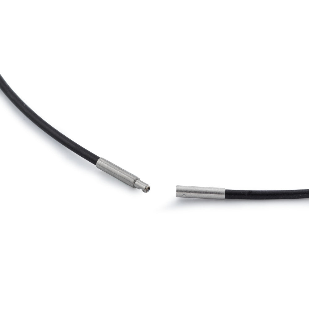 Collana Acciaio inossidabile, Gomma 50 cm Ø1.5 mm
