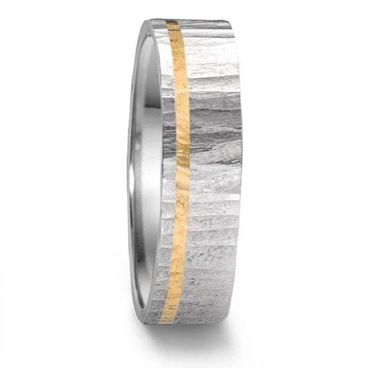 Anello del partner Acciaio inossidabile, Oro giallo 750/18 carati