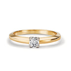 Anello solitario Oro giallo 750/18 carati Diamante 0.30 ct, w-si bicolore