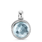 Ciondolo Oro bianco 750/18 carati Topazio 0.14 ct, w-si
