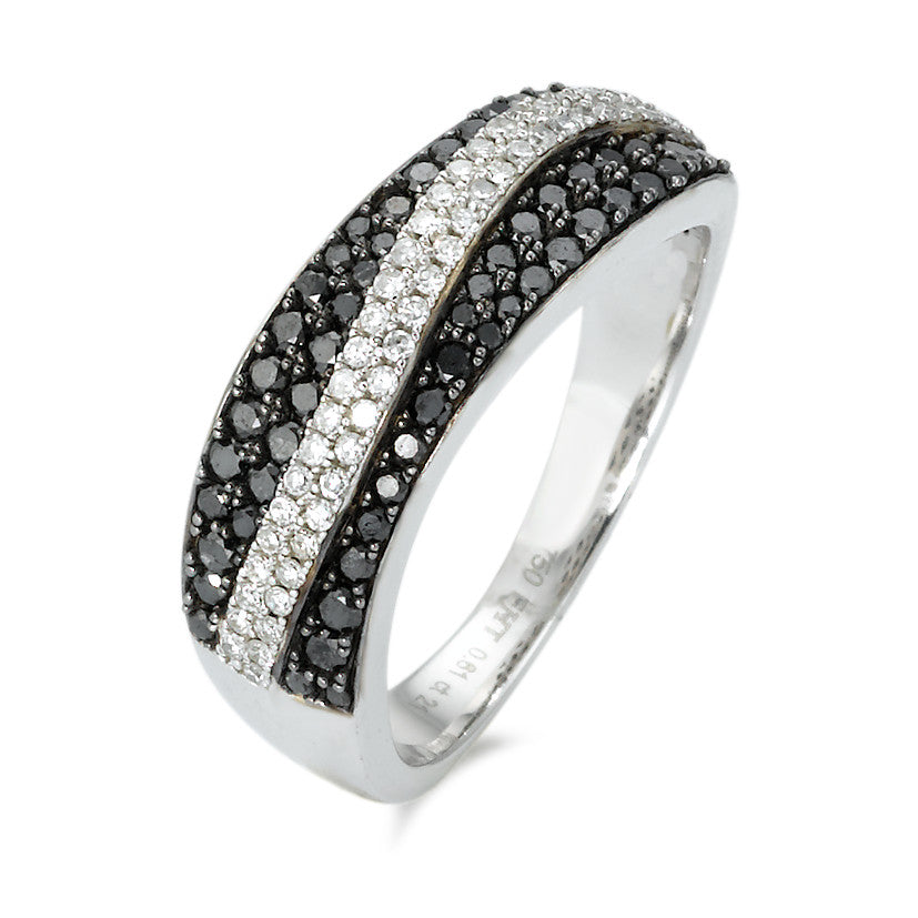 Anello Oro bianco 750/18 carati Diamante 0.61 ct, 92 pietra, w-si