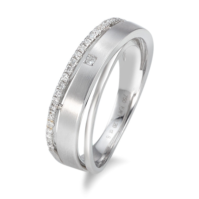 Anello Oro bianco 750/18 carati Diamante 0.20 ct, 28 pietra, w-si