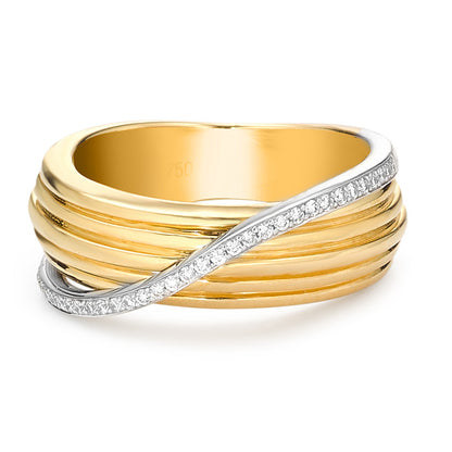 Anello Oro giallo 750/18 carati Diamante 0.12 ct, w-si