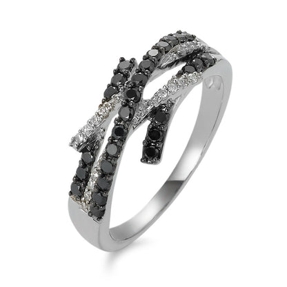 Anello Oro bianco 750/18 carati Diamante 0.47 ct, 41 pietra, w-si