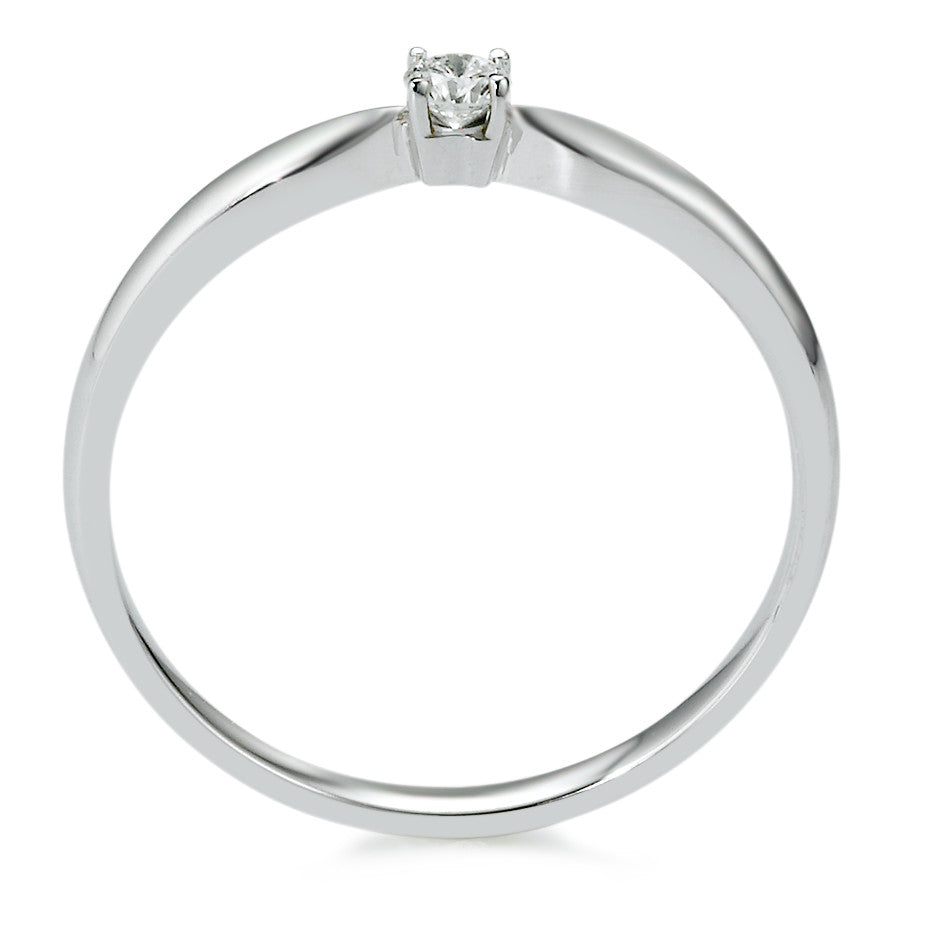 Anello solitario Oro bianco 750/18 carati Diamante 0.10 ct, w-si