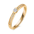 Anello solitario Oro giallo 750/18 carati Diamante 0.20 ct, 17 pietra, w-si