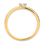 Anello solitario Oro giallo 750/18 carati Diamante 0.20 ct, 17 pietra, w-si